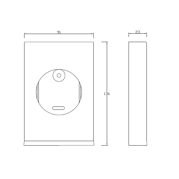 Dispensador de bolsas higiénicas, concebido para aplicação em espaços apropriados.